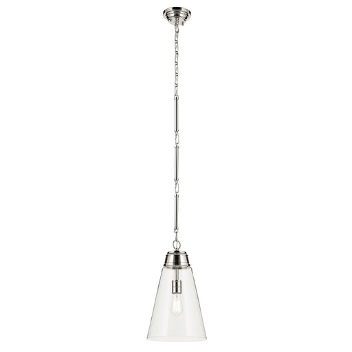 Kichler 52661PNCLR One Light Pendant, Polished Nickel