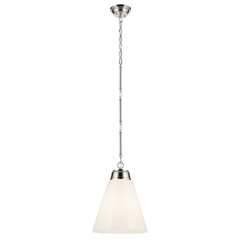 Kichler 52662PN One Light Pendant, Polished Nickel