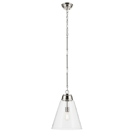 Kichler 52662PNCLR One Light Pendant, Polished Nickel