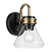 Kichler 55153BKCLR One Light Wall Sconce, Black