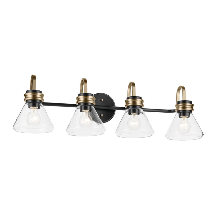 Kichler 55156BKCLR Four Light Bath, Black