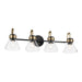 Kichler 55156BKCLR Four Light Bath, Black