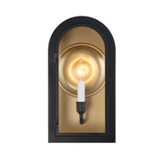 Savoy House 5-410-331 One Light Outdoor Wall Lantern, Matte Black w/Vintage Gold