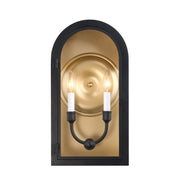 Savoy House 5-411-331 Two Light Outdoor Wall Lantern, Matte Black w/Vintage Gold