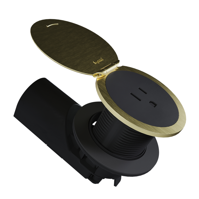 Kitchen Countertop Outlet, UL 498 Sink-Safe Installation with Lid