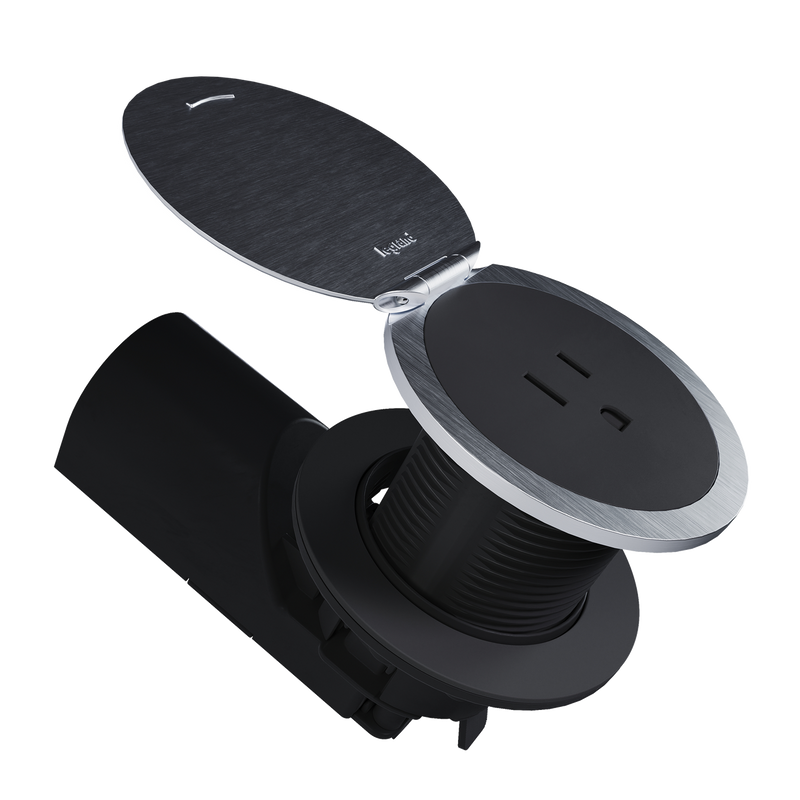 Kitchen Countertop Outlet, UL 498 Sink-Safe Installation with Lid