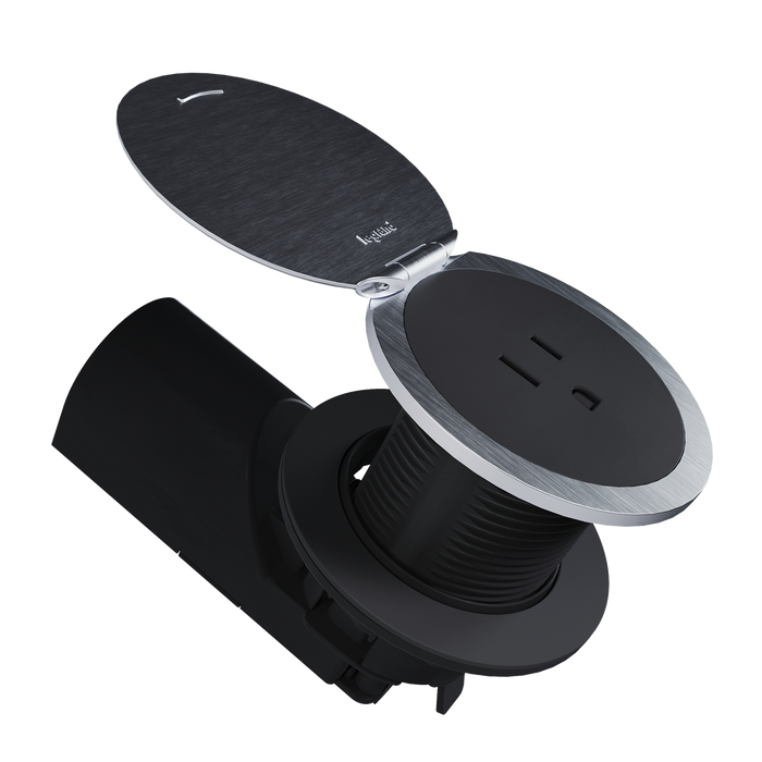 Kitchen Countertop Outlet, UL 498 Sink-Safe Installation with Lid