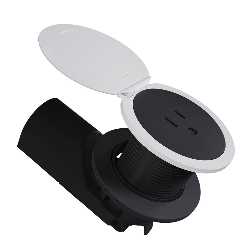 Kitchen Countertop Outlet, UL 498 Sink-Safe Installation with Lid