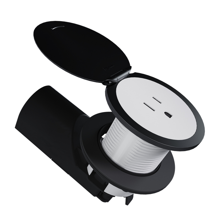 Kitchen Countertop Outlet, UL 498 Sink-Safe Installation with Lid