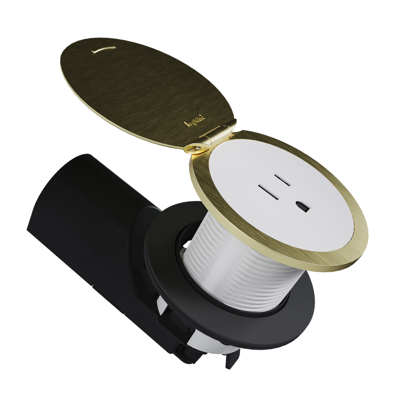 Kitchen Countertop Outlet, UL 498 Sink-Safe Installation with Lid