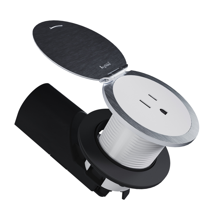 Kitchen Countertop Outlet, UL 498 Sink-Safe Installation with Lid