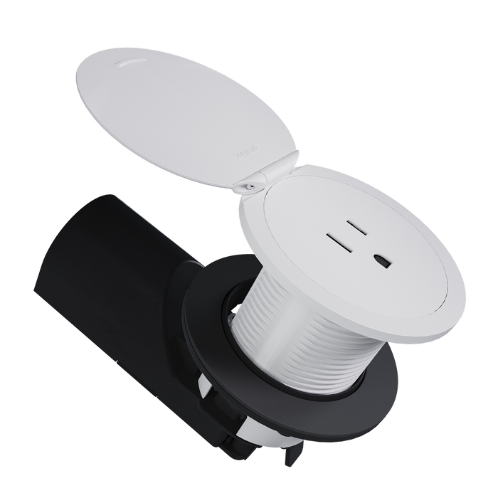 Kitchen Countertop Outlet, UL 498 Sink-Safe Installation with Lid