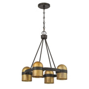 Savoy House 1-1151-4-333 Four Light Chandelier, Mediterranean Bronze/Riviera Brass