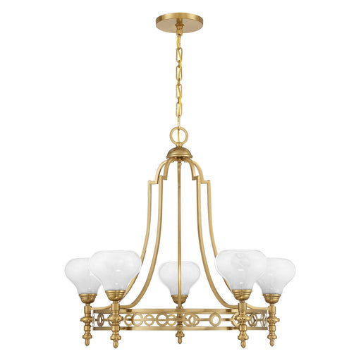 Savoy House 1-1606-5-322 Five Light Chandelier, Warm Brass