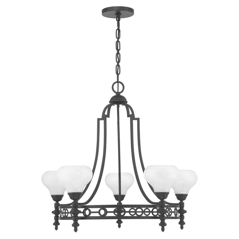 Savoy House 1-1606-5-89 Five Light Chandelier, Matte Black