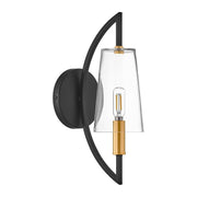 Savoy House 9-7167-1-143 One Light Wall Sconce, Matte Black/Warm Brass