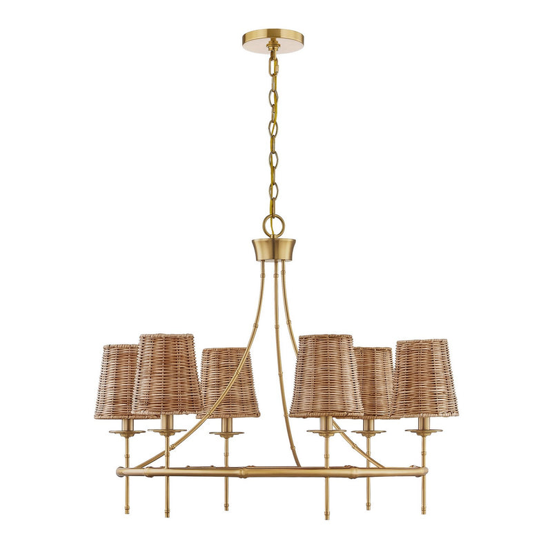 Savoy House 1-3961-6-322 Six Light Chandelier, Warm Brass