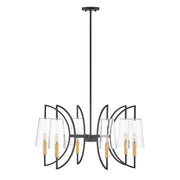 Savoy House 1-7168-6-143 Six Light Chandelier, Matte Black/Warm Brass