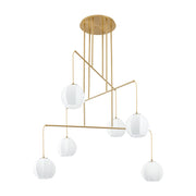 Thesis 206927A Six Light Chandelier, Brushed Gold