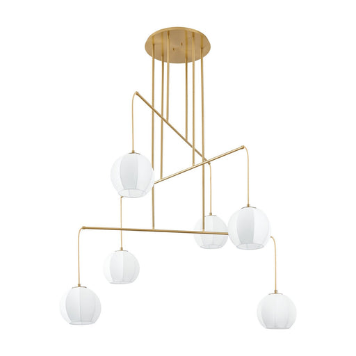 Thesis 206927A Six Light Chandelier, Brushed Gold