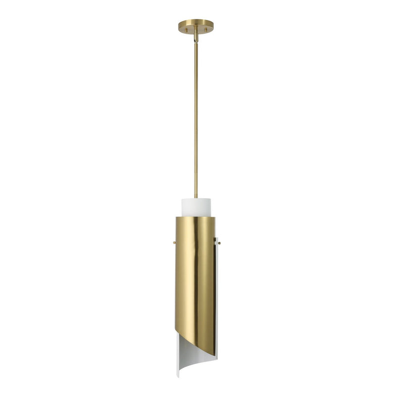 Thesis 206929A One Light Pendant, Brushed Gold, Matte White (2)
