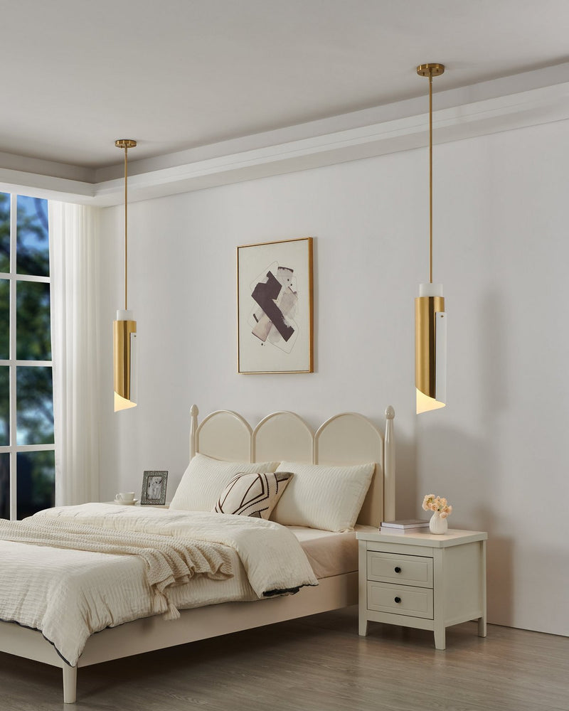 Thesis 206929A One Light Pendant, Brushed Gold, Matte White (4)