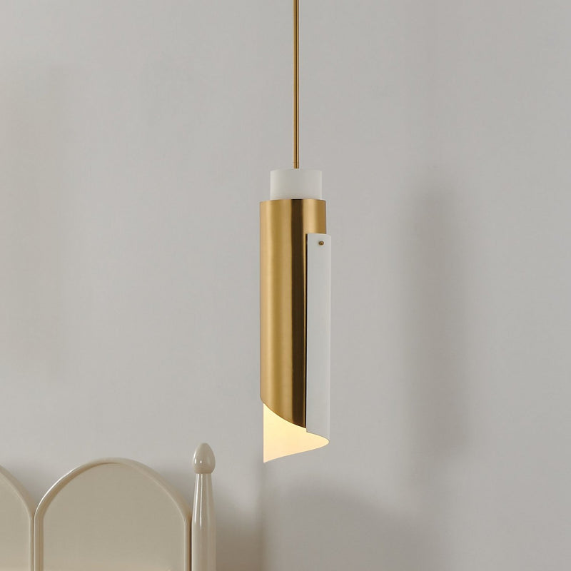 Thesis 206929A One Light Pendant, Brushed Gold, Matte White (5)