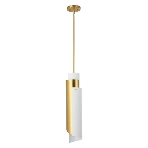 Thesis 206929A One Light Pendant, Brushed Gold, Matte White