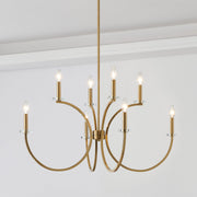 Thesis 206933A Eight Light Chandelier, Brushed Gold, Clear (2)