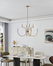 Thesis 206933A Eight Light Chandelier, Brushed Gold, Clear (4)