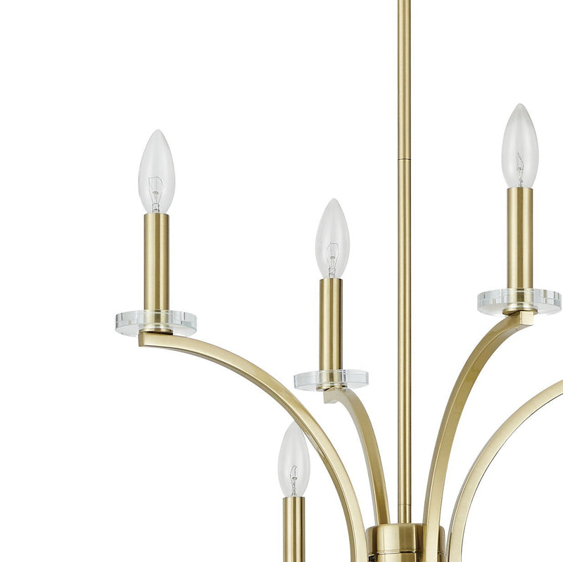Thesis 206933A Eight Light Chandelier, Brushed Gold, Clear (6)