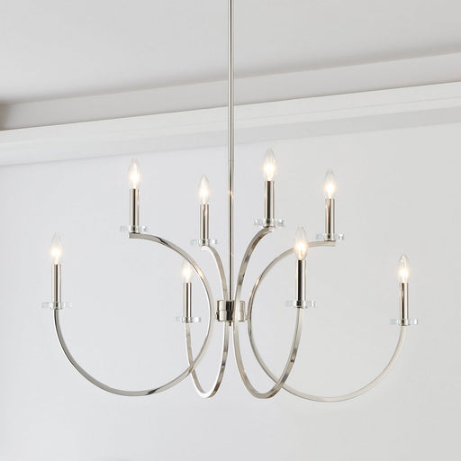 Thesis 206934A Eight Light Chandelier, Polished Nickel, Clear (2)