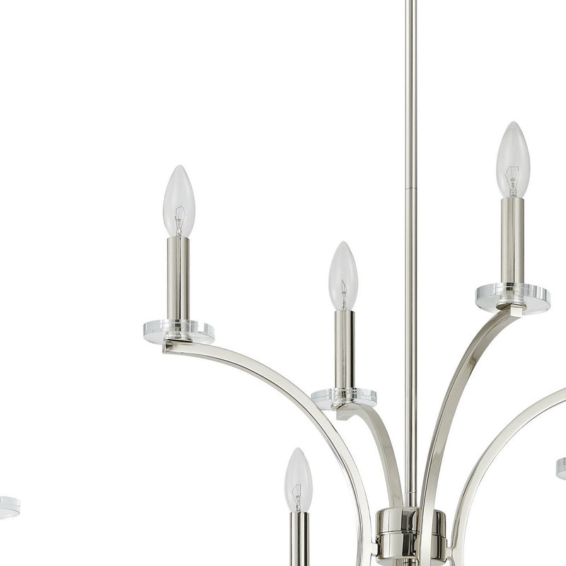 Thesis 206934A Eight Light Chandelier, Polished Nickel, Clear (4)