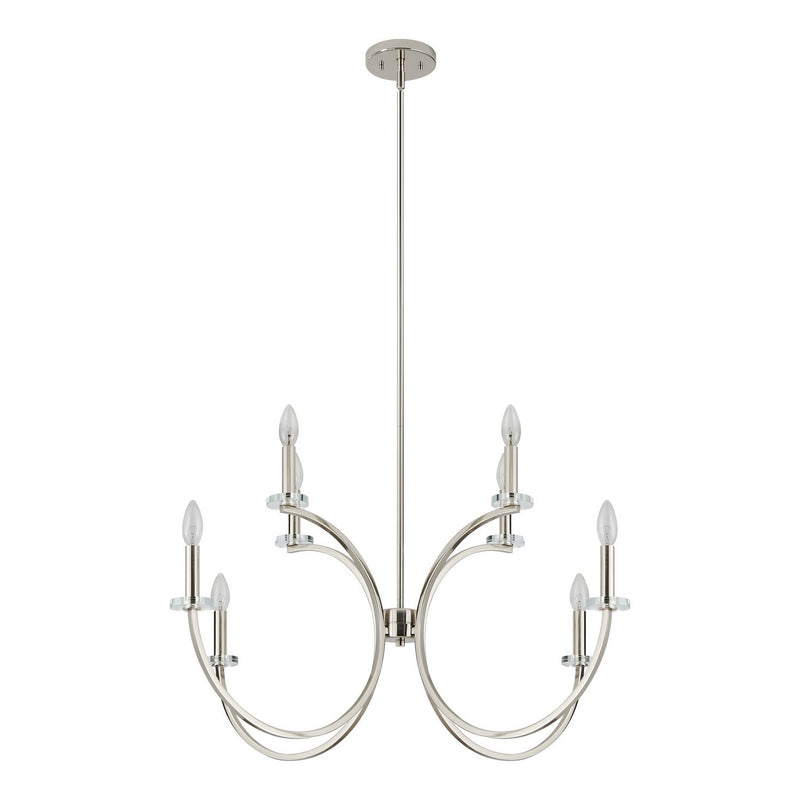 Thesis 206934A Eight Light Chandelier, Polished Nickel, Clear (5)