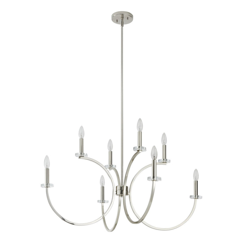 Thesis 206934A Eight Light Chandelier, Polished Nickel, Clear (6)