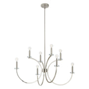 Thesis 206934A Eight Light Chandelier, Polished Nickel, Clear