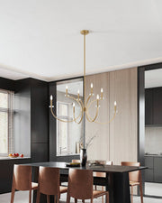 Thesis 206935A Eight Light Chandelier, Brushed Gold, Clear (5)