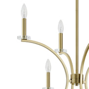 Thesis 206935A Eight Light Chandelier, Brushed Gold, Clear (6)