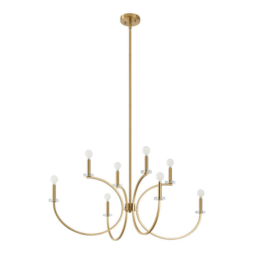 Thesis 206935A Eight Light Chandelier, Brushed Gold, Clear