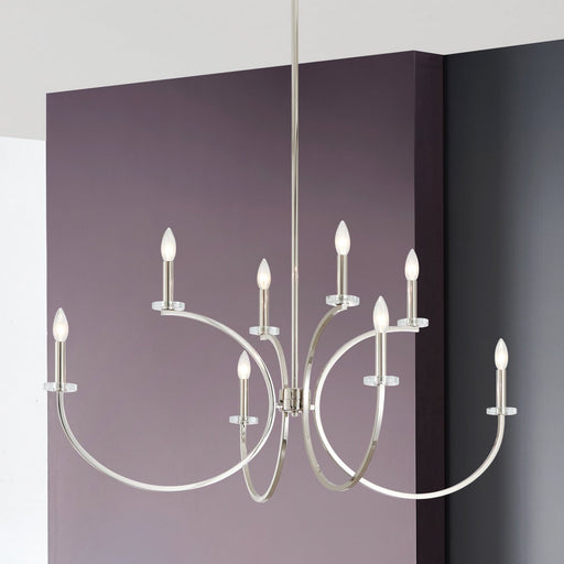 Thesis 206936A Eight Light Chandelier, Polished Nickel, Clear (2)