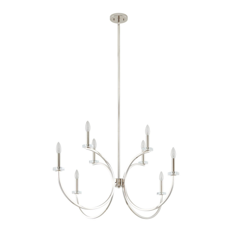 Thesis 206936A Eight Light Chandelier, Polished Nickel, Clear (6)