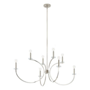 Thesis 206936A Eight Light Chandelier, Polished Nickel, Clear