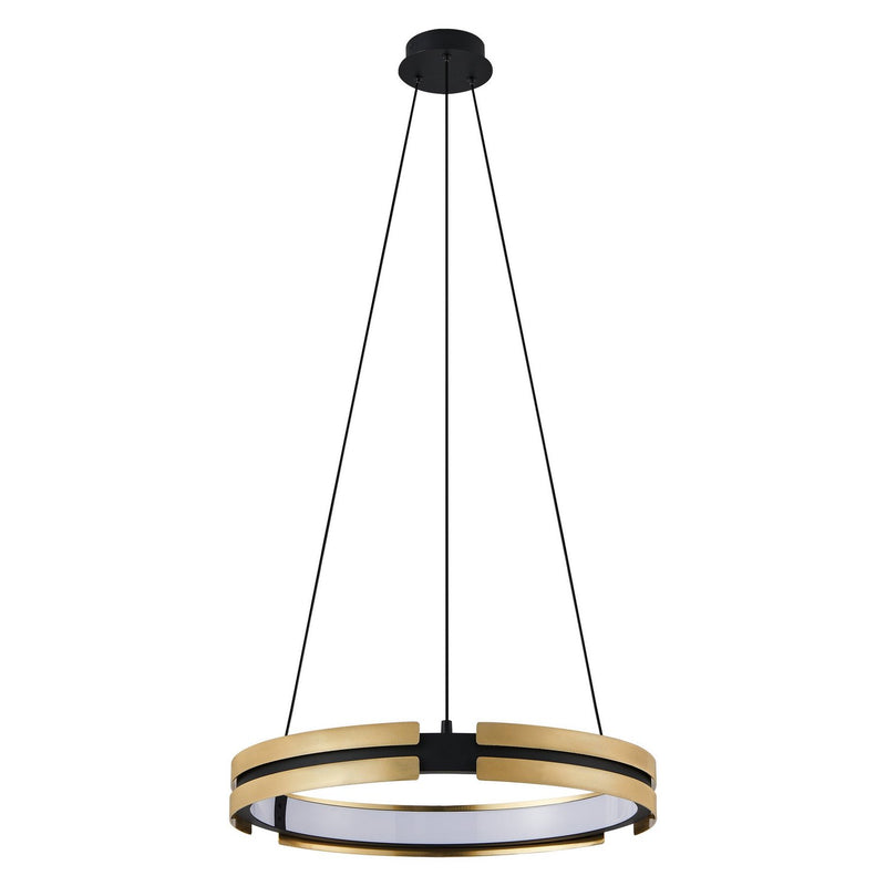 Thesis 206937A LED Pendant, Matte Black/Brushed Gold