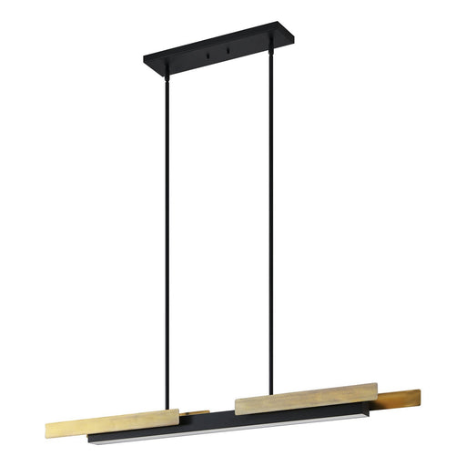 Thesis 206938A LED Linear Pendant, Matte Black/Brushed Gold