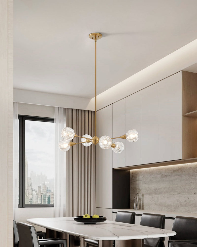 Thesis 206941A Six Light Pendant, Brushed Gold (6)