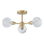Thesis 206945A Three Light Semi-Flush Mount, Brushed Gold (6)