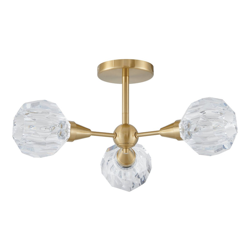 Thesis 206945A Three Light Semi-Flush Mount, Brushed Gold (6)