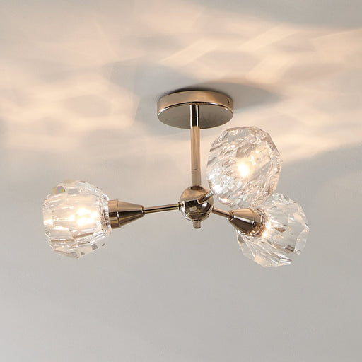 Thesis 206946A Three Light Semi-Flush Mount, Polished Nickel (2)