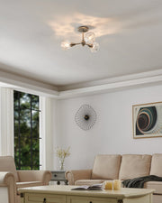 Thesis 206946A Three Light Semi-Flush Mount, Polished Nickel (4)
