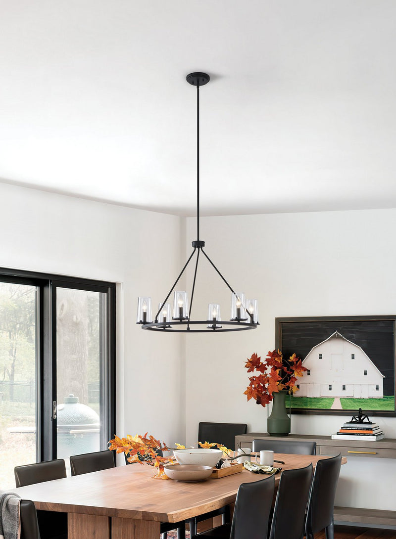 Thesis 206953A Six Light Chandelier, Matte Black (4)